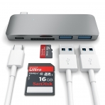 Satechi MacBook 12 in Type-C USB 3.0 Combo Hub Adaptr (Gri)