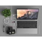 Satechi MacBook 12 in Type-C USB 3.0 Combo Hub Adaptr (Gri)