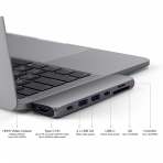 Satechi MacBook Pro 13 ve 15 in Alminyum Type-C Pro Hub Adaptr (Space Gray)