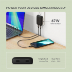 Satechi OntheGo 67W �nce GaN Duvar �arj Cihaz�-Black