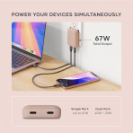 Satechi OntheGo 67W �nce GaN Duvar �arj Cihaz�-Desert Rose