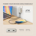 Satechi OntheGo 67W �nce GaN Duvar �arj Cihaz�-Sand