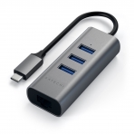 Satechi Type-C Alminyum Hub Adaptr (3 USB/Ethernet)(Space Gray)