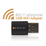 Satechi Kablosuz USB 3.0 kili Wi-Fi Adaptr (433Mbps/150Mbps)