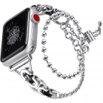 Secbolt Apple Watch 7 elik Bileklikli Kay (45mm)-Silver Black