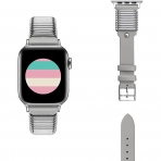 Secbolt Apple Watch Rivet Deri Kay (41mm)-Grey