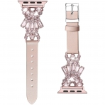 Secbolt Bling Serisi Apple Watch 7 Deri Kay (41mm)(L)-Rose Gold