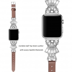 Secbolt Bling Serisi Apple Watch 7 Deri Kay (45mm)(L)-Brown
