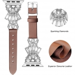 Secbolt Bling Serisi Apple Watch 7 Deri Kay (45mm)(L)-Brown