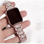 Secbolt Bling Serisi Apple Watch Simli Kay (41mm)-Rose Gold