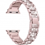 Secbolt Bling Serisi Apple Watch Simli Kay (45mm)-Rose Gold