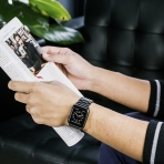 Simpeak Apple Watch Paslanmaz elik Kay (42mm)-Black