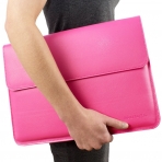 Snugg Apple MacBook Pro Deri Klf (15 in)- Hot Pink