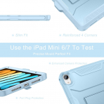 Soke Apple iPad Mini 6/7 Tam Korumal Klf -Sky Blue