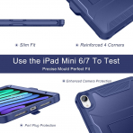 Soke Apple iPad Mini 6/7 Tam Korumal Klf -Navy Blue