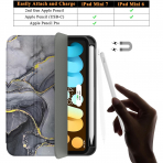 Soke Apple iPad Mini 6/7 Uyumlu Standl Klf -Black Marble 