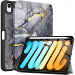 Soke Apple iPad Mini 6/7 Uyumlu Standl Klf -Black Marble 