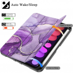 Soke Apple iPad Mini 6/7 Uyumlu Standl Klf -Purple Marble 