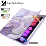 Soke Apple iPad Mini 6/7 Uyumlu Standl Klf -Lilac Marble 