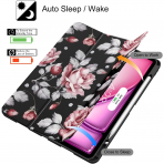 Soke Kalem Blmeli iPad Air M2 Klf (13 in)-Pink Rose