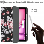 Soke Kalem Blmeli iPad Air M2 Klf (13 in)-Pink Rose
