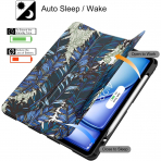 Soke Kalem Blmeli iPad Air M2 Klf (13 in)-Blue Plume
