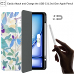 Soke Kalem Blmeli iPad Air M2 Klf (13 in)- Book Lily