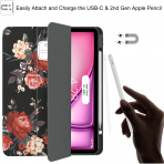 Soke Kalem Blmeli iPad Air M2 Klf (13 in)-Book RedFlowers
