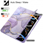 Soke Kalem Blmeli iPad Pro M4 Klf (13 in)-Lilac Marble 