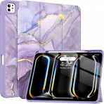 Soke Kalem Blmeli iPad Pro M4 Klf (13 in)-Lilac Marble 