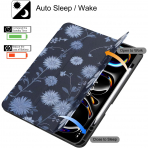 Soke Kalem Blmeli iPad Pro M4 Klf (13 in)-Bule Daisy