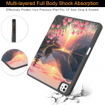 Soke Kalem Blmeli iPad Pro M4 Klf (13 in)-Pink Sunset 