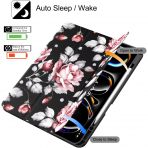 Soke Kalem Blmeli iPad Pro M4 Klf (13 in)-Pink Rose