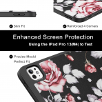 Soke Kalem Blmeli iPad Pro M4 Klf (13 in)-Pink Rose