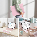 Soke Kalem Blmeli iPad Pro M4 Klavyeli Klf (13 in)-Pink