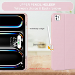 Soke Kalem Blmeli iPad Pro M4 Klavyeli Klf (13 in)-Pink