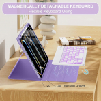 Soke Kalem Blmeli iPad Pro M4 Klavyeli Klf (13 in)-Lilac