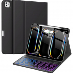 Soke Kalem Blmeli iPad Pro M4 Klavyeli Klf (13 in)-Black