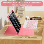 Soke Kalem Blmeli iPad Pro M4 Klavyeli Klf (13 in)-Red Marble 