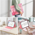Soke Kalem Blmeli iPad Pro M4 Klavyeli Klf (13 in)-Red Marble 