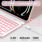 Soke Kalem Blmeli iPad Pro M4 Klavyeli Klf (13 in)-Dreamy Marble 