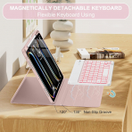 Soke Kalem Blmeli iPad Pro M4 Klavyeli Klf (13 in)-Dreamy Marble 