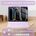 Soke Kalem Blmeli iPad Pro M4 Klavyeli Klf (13 in)-Lilac Marble 