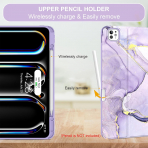 Soke Kalem Blmeli iPad Pro M4 Klavyeli Klf (13 in)-Lilac Marble 
