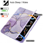 Soke iPad Pro M4 Kalem Blmeli Klf (11 in)-Lilac Marble 