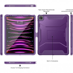 Soke Tam Korumal iPad Pro 6/5/4.Nesil Klf (12.9 in)-Dark Purple