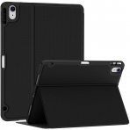 Soke iPad Air 4 Kalem Blmeli Klf (10.9 in)-Black