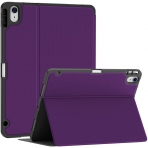 Soke iPad Air 4 Kalem Blmeli Klf (10.9 in)-Purple