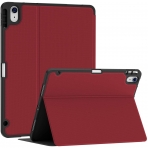 Soke iPad Air 4 Kalem Blmeli Klf (10.9 in)-Red
