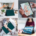 Soke iPad Air 4 Kalem Blmeli Klf (10.9 in)- Teal